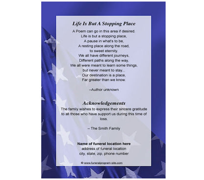 Freedom 4-Sided Graduated Funeral Program Template.