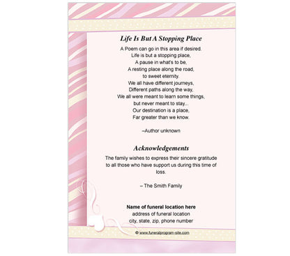 Carly 4-Sided Graduated Funeral Program Template.