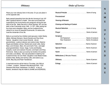 Angler 4-Sided Graduated Funeral Program Template.