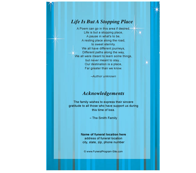 Brilliance 4-Sided Graduated Funeral Program Template.