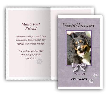 Gray Pet Memorial Cards Design & Printing (Pack of 50) - The Funeral Program Site