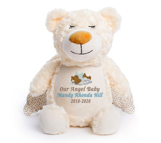 Guardian Angel Bear Memorial Stuffed Animal - Urn - The Funeral Program Site