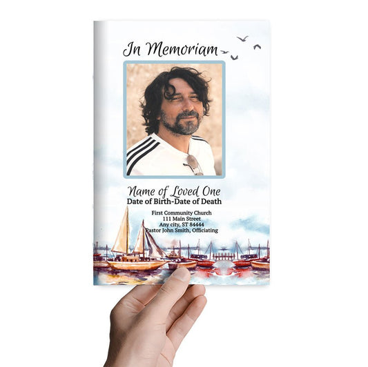 Harbor Online Funeral Program Template - The Funeral Program Site