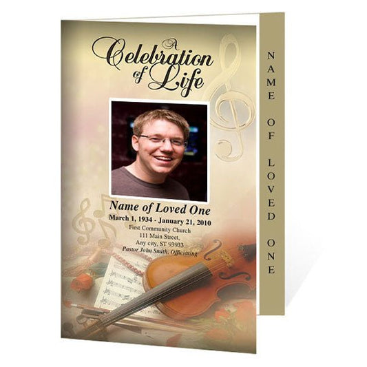 Harmony 4 - Sided Graduated Funeral Program Template - The Funeral Program Site