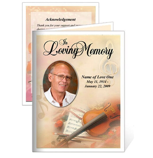 Harmony Small Memorial Card Template - The Funeral Program Site
