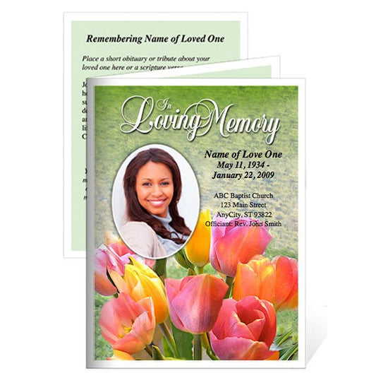 Harvest Small Memorial Card Template - The Funeral Program Site