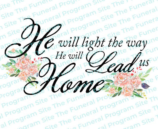 He Will Light The Way Bible Verse Word Art - The Funeral Program Site