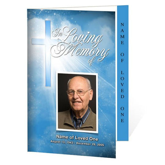 Heaven 4 - Sided Graduated Funeral Program Template - The Funeral Program Site