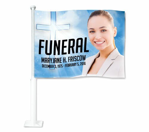 Heaven Funeral Car Flag and Pole - The Funeral Program Site