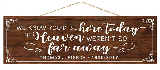 Here Today Personalized Custom Memorial Wood Sign - The Funeral Program Site