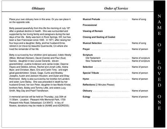 Home 4 - Sided Graduated Funeral Program Template - The Funeral Program Site