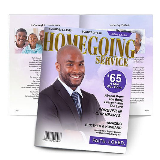 Homegoing Service Magazine Style Funeral Booklet Template - The Funeral Program Site