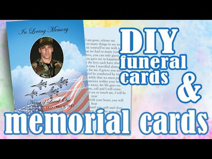 Sparkle Small Memorial Card Template