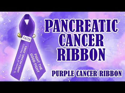 Personalized Pancreatic Cancer Ribbon (Purple) - Pack of 10