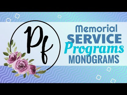 Monogram W Leaves Funeral Program Template
