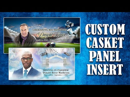 Custom Casket Panel Insert - Blue Roses Design