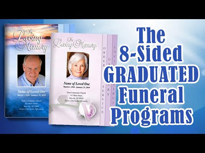 Footprints 8-Sided Graduated Funeral Program Template