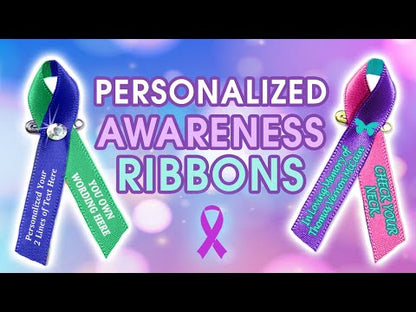PTSD Awareness Personalized Ribbon (Teal) - Pack of 10