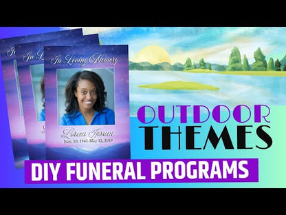 Forest Watercolor Funeral Program Template
