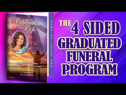 Spiritual 4-Sided Graduated Funeral Program Template