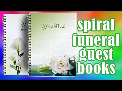 Blossom Spiral Wire Bind Memorial Funeral Guest Book