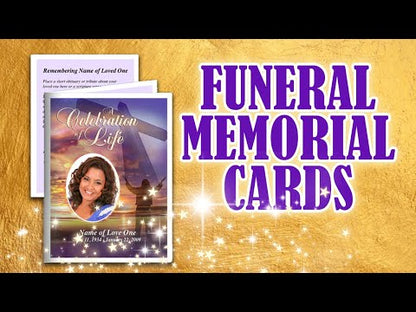 Starry Small Memorial Card Template