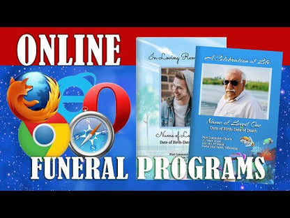 Floral Etch Funeral Program Template (Easy Online Editor)
