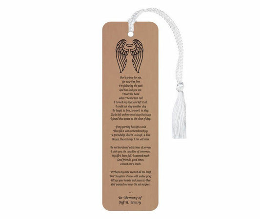 I'm Free Leatherette Memorial Scripture Bookmark - The Funeral Program Site