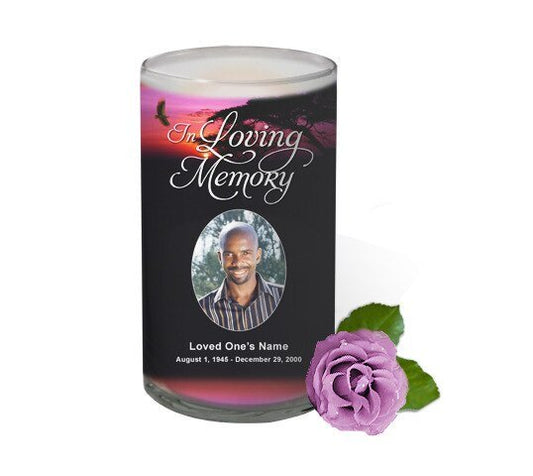 Imagine Personalized Glass Memorial Candle - The Funeral Program Site