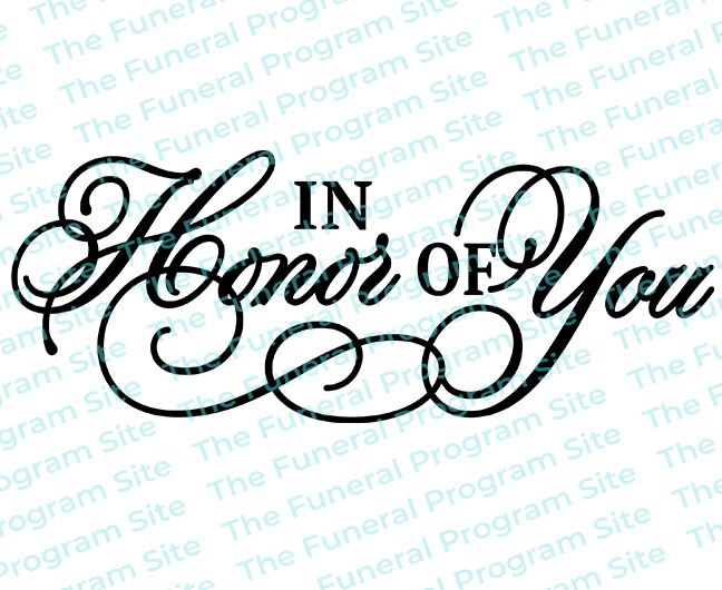 In Honor of You Funeral Program Title.