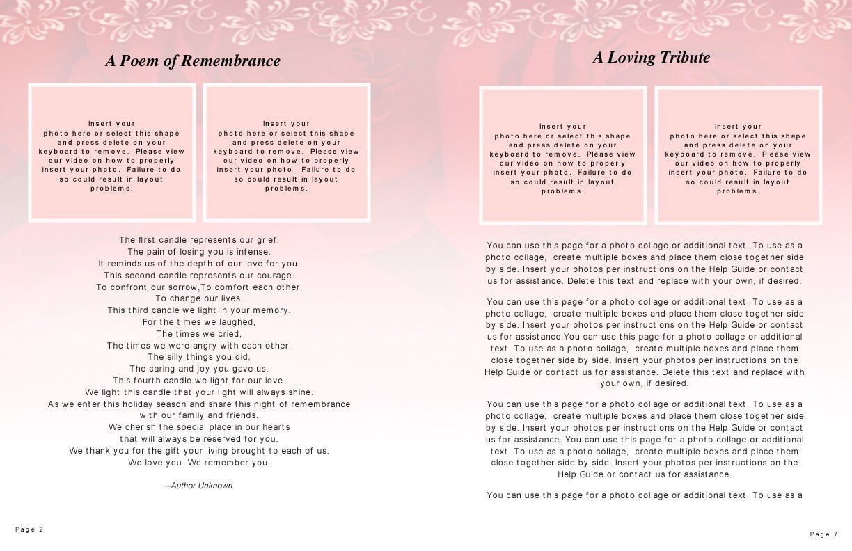 Passion Funeral Booklet Template.