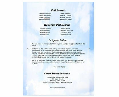 Gates Funeral Booklet Template.