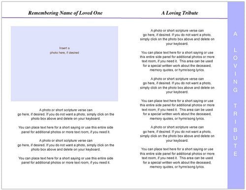 Pathway 8-Sided Graduated Funeral Program Template.