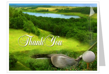Golfer Thank You Card Template.