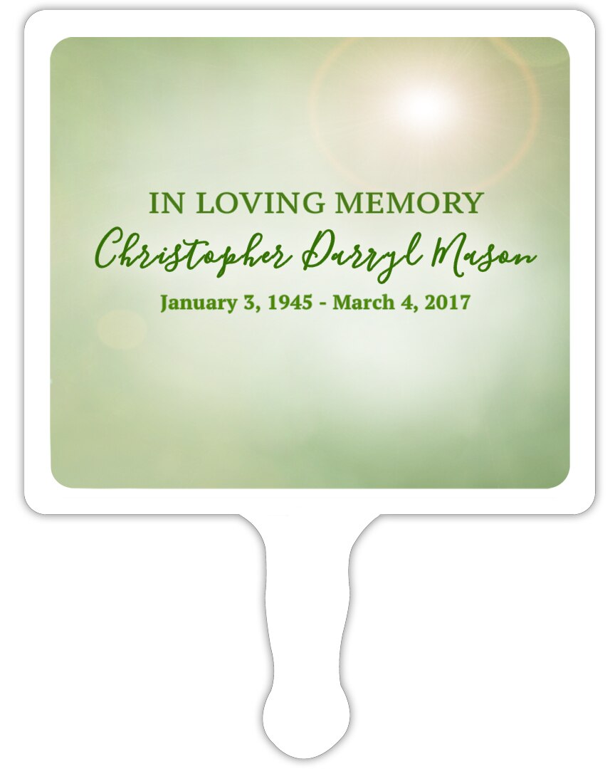 Misty All-In-One Plastic Memorial Hand Fan (Pack of 10).