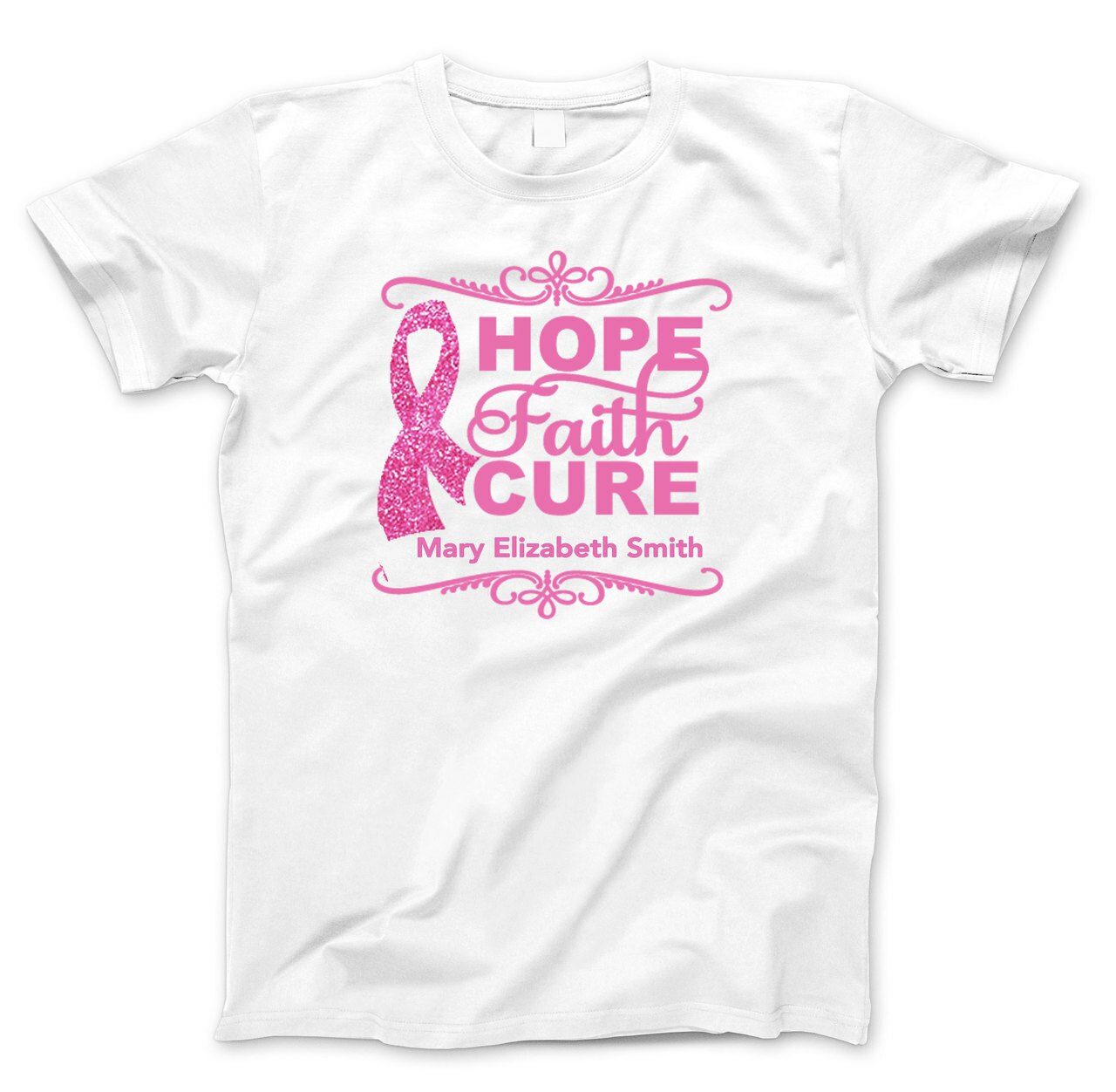 Hope Faith Cure In Loving Memory T-Shirt (Ladies).