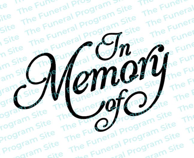 In Memory Of Funeral Program Title.