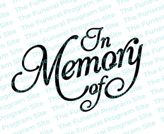 In Memory Of Funeral Program Title.