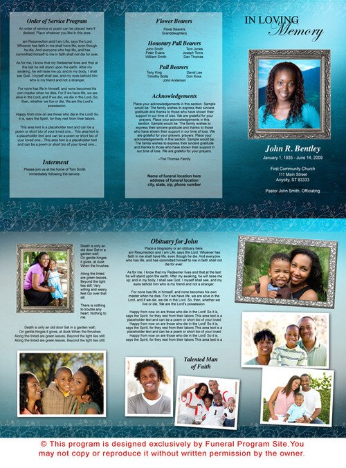 Devotion TriFold Funeral Brochure Template.