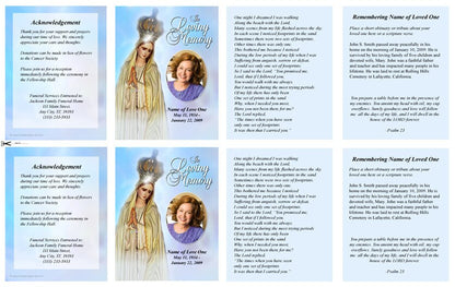 Blessed Small Memorial Card Template.