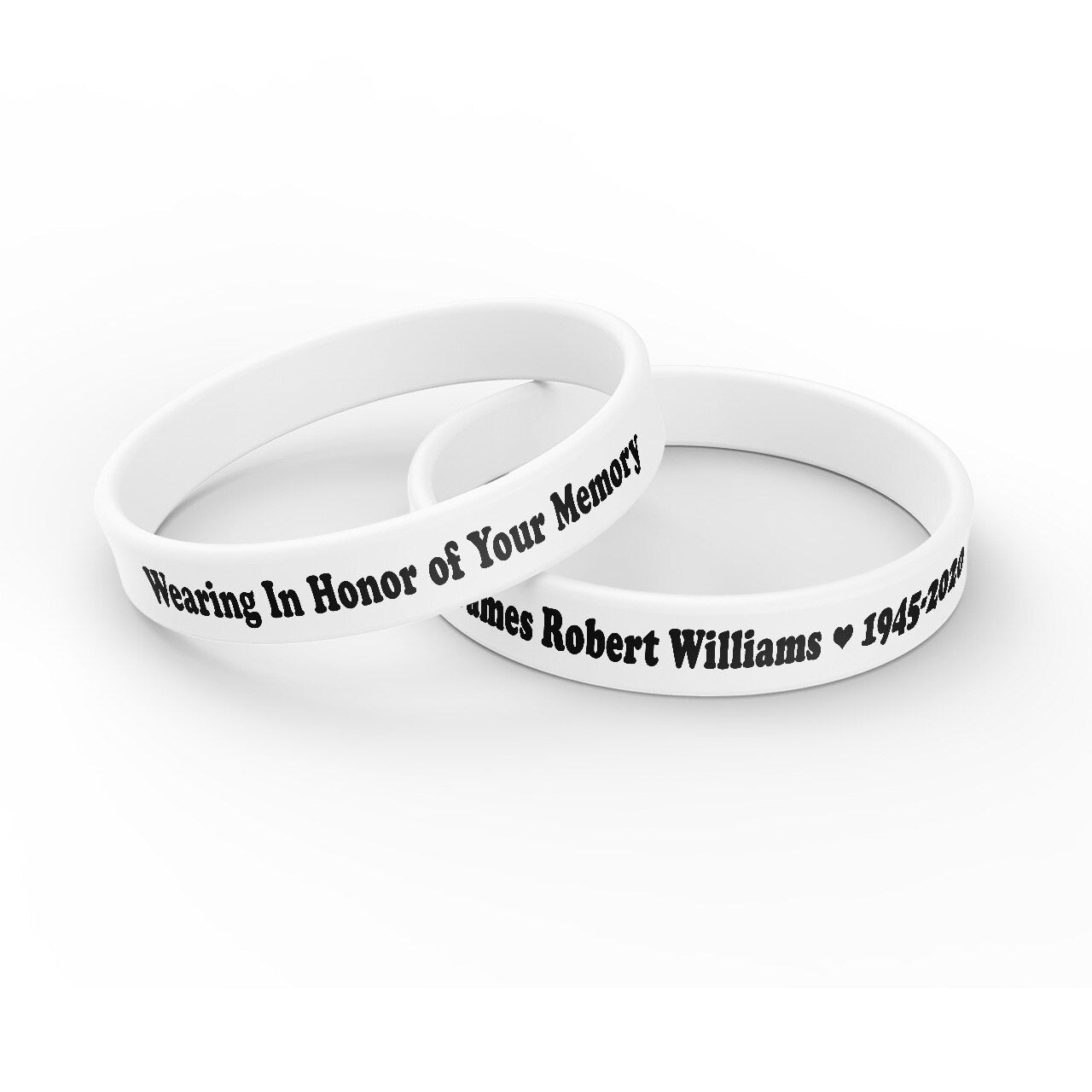 Personalized In Loving Memory Silicone Bracelet - Wings Were Ready (Pack of 10).