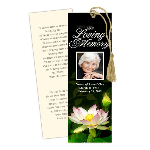 Lotus Memorial Bookmark Template.