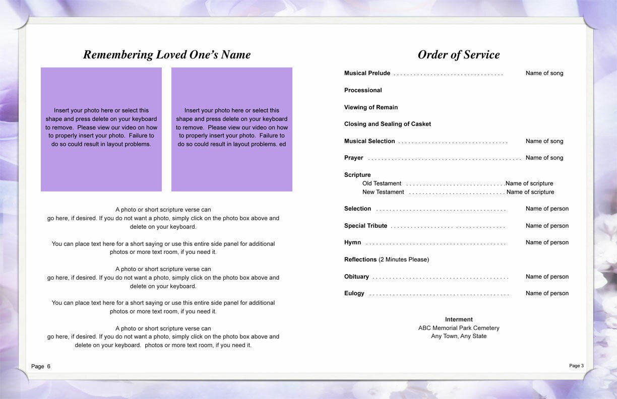 Rapture Tabloid Funeral Booklet Template.