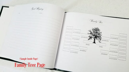 Forever Foil Stamped Landscape Funeral Guest Book With Photo.