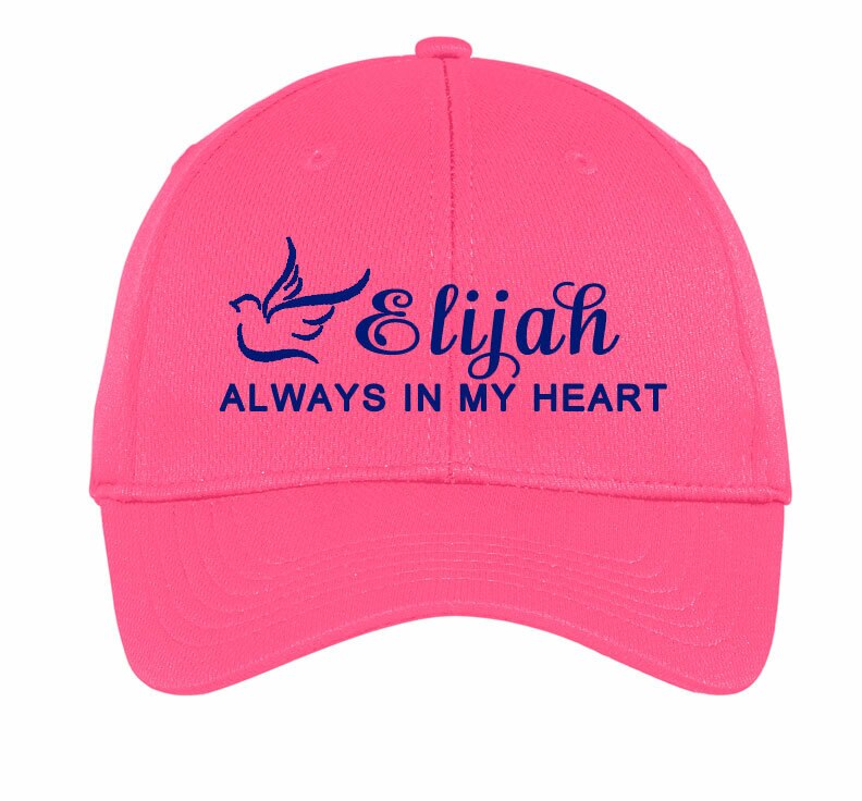 Personalized Always In My Heart Embroidered In Memory Baseball Cap.