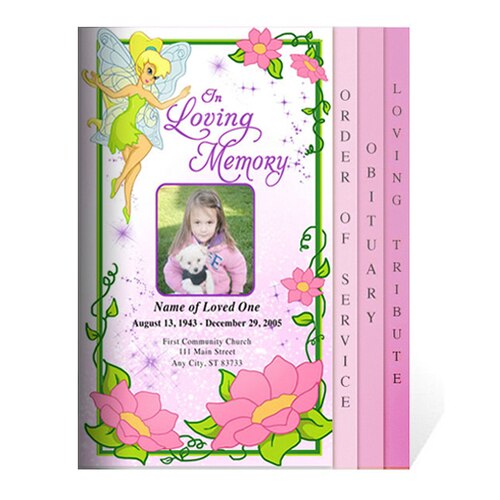 Fairy 8-Sided Graduated Funeral Program Template (Letter Size).