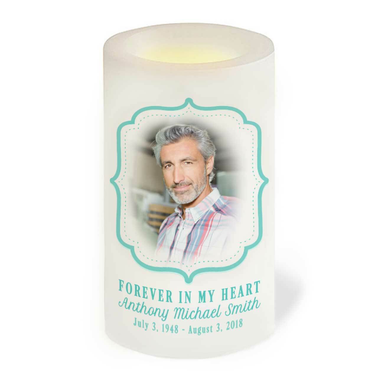 Brandon Personalized Flameless LED Memorial Candle.