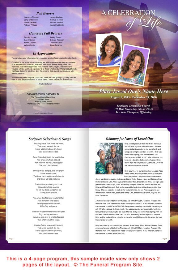 Worship Funeral Booklet Template.