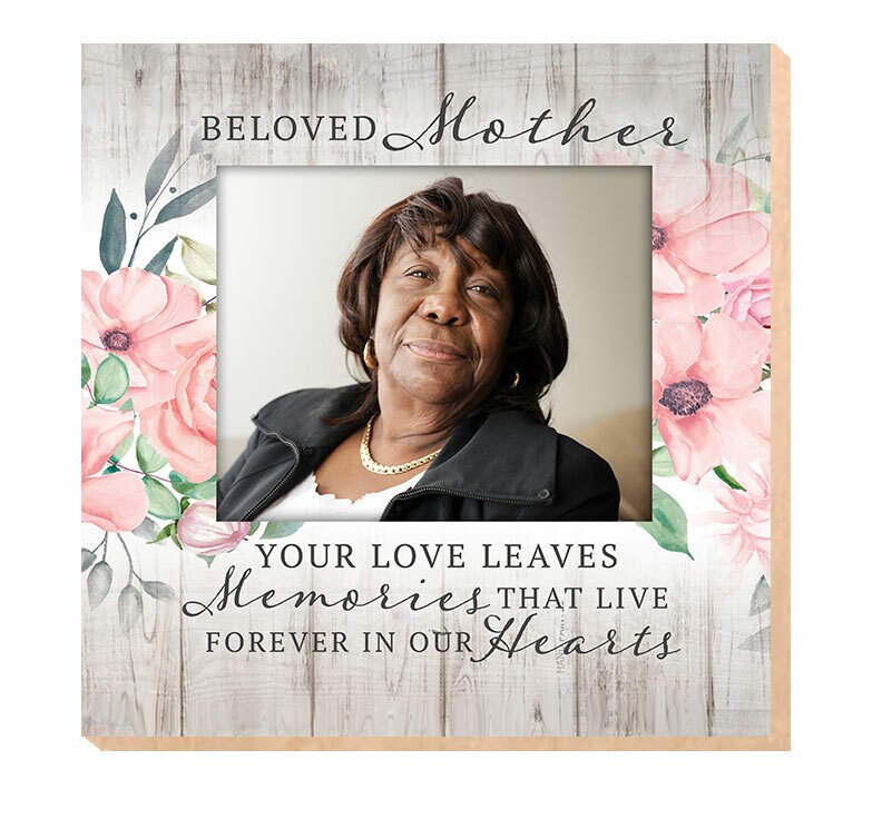 Beloved Mother Memorial Photo Printed On Wood.