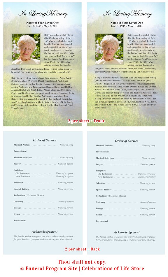 Tranquil Funeral Flyer Template.